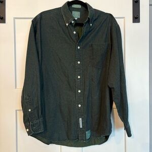 Men's Dark Green Button-Down Shirt